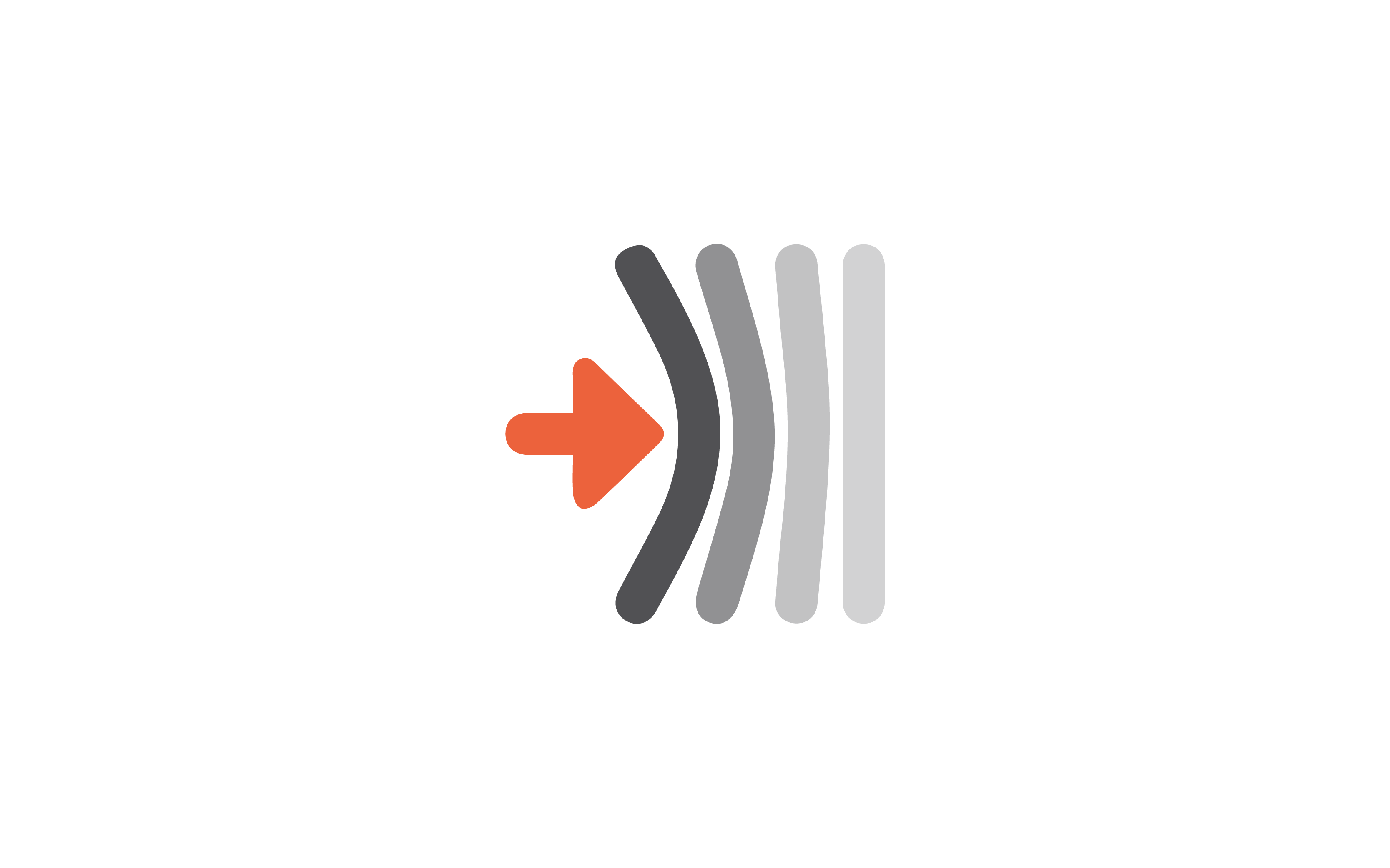 Arrow pushing against grey bars