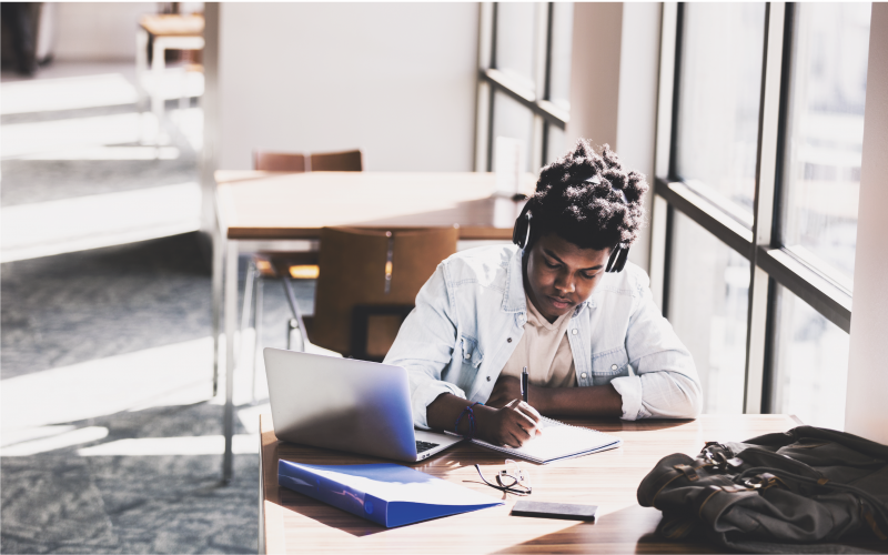 Image of a student studying