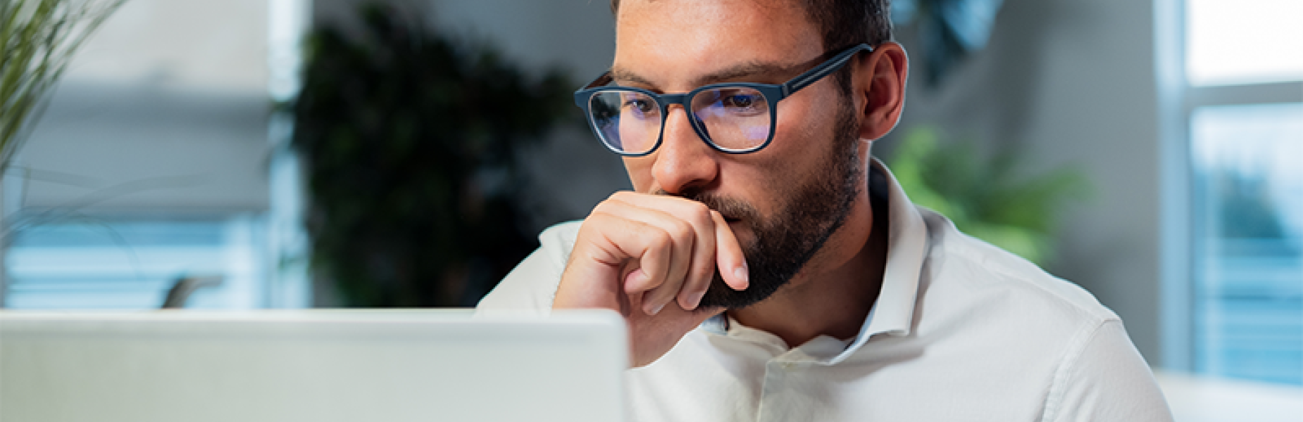 Person looking at laptop