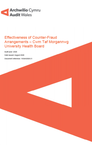 Cwm Taf Morgannwg University Health Board – Effectiveness of Counter-Fraud Arrangements report cover
