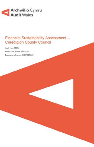 Front cover image of Ceredigion Council Financial Sustainability 2021