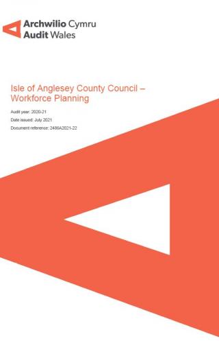 Isle of Anglesey County Council – Workforce Planning: report cover showing Audit Wales logo