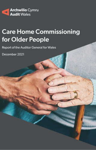 Report cover showing image of elderly persons hand holding a carers hand.